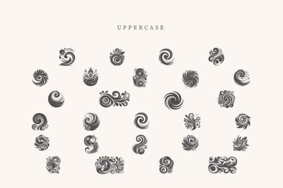 Magical Swirl Font PNG with transparent background - Preview 1