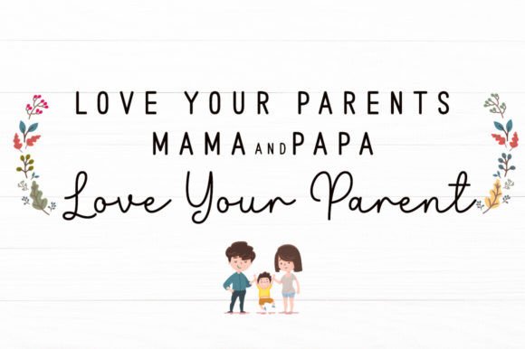 Mama Papa Duo Font PNG with transparent background - Preview 1