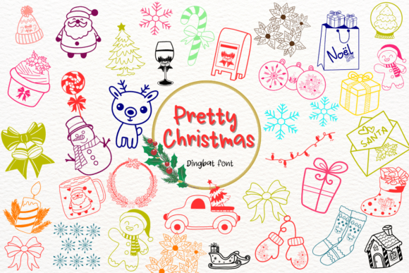 Preview of Pretty Christmas dingbat font