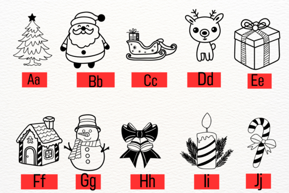 Pretty Christmas Font PNG with transparent background - Preview 1