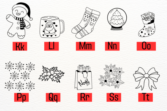 Pretty Christmas Font PNG with transparent background - Preview 2