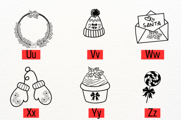 Pretty Christmas Font PNG with transparent background - Preview 3