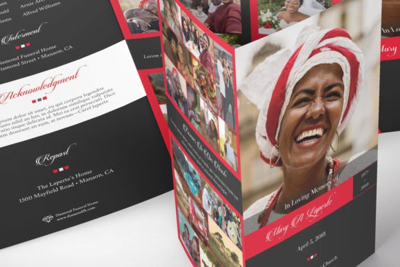 Red Legal Trifold Funeral Program Word Graphic by Godserv Designs ...