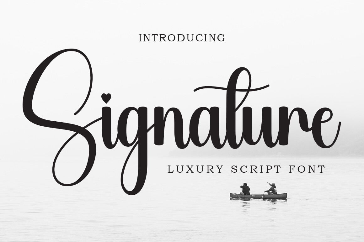 Signature Font preview - bold modern signature-style script
