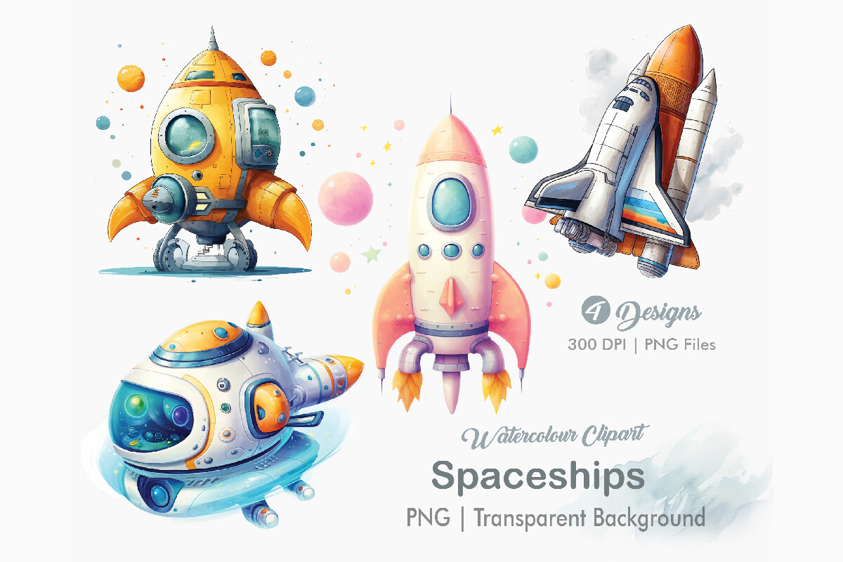 Spaceships Clipart, PNG Bundles Graphic by Creationx Space · Creative ...