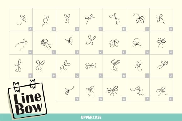 Line Bow Font PNG with transparent background - Preview 1
