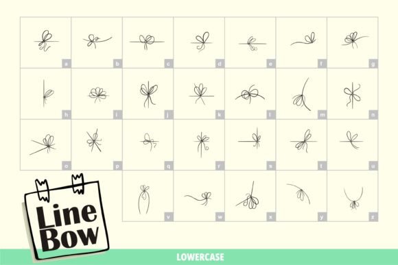 Line Bow Font PNG with transparent background - Preview 2