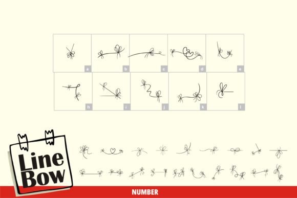 Line Bow Font PNG with transparent background - Preview 3