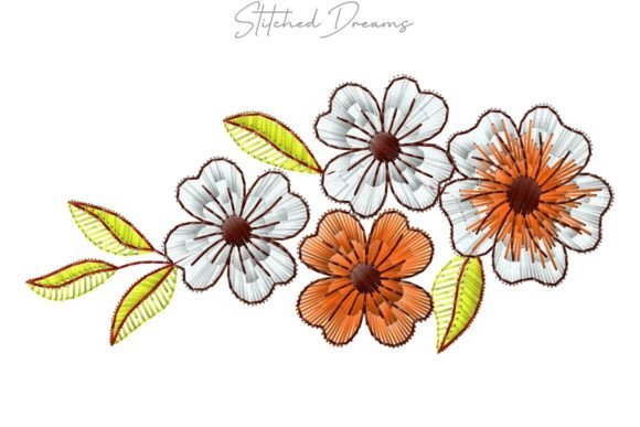 Creative Flowers Embroidery Design Single Flowers & Plants Embroidery Design By Stitched Dreams