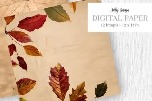 Elegant Autumn Leaves Scrapbook Paper Graphic by jallydesign · Creative ...