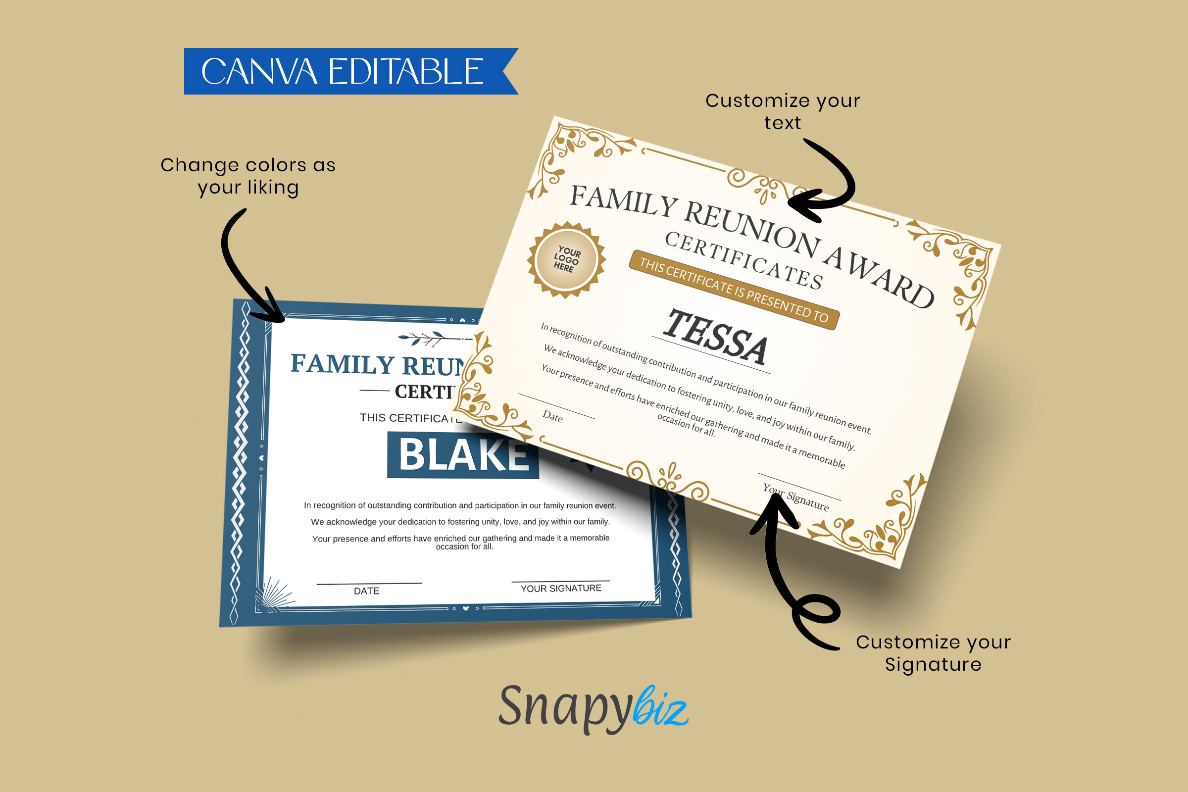 Family Reunion Certificates Templates