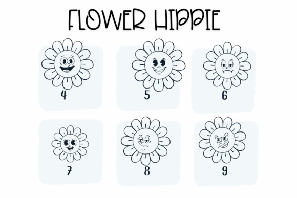 Flower Hippie Font PNG with transparent background - Preview 3