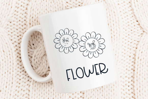 Flower Hippie Font PNG with transparent background - Preview 4