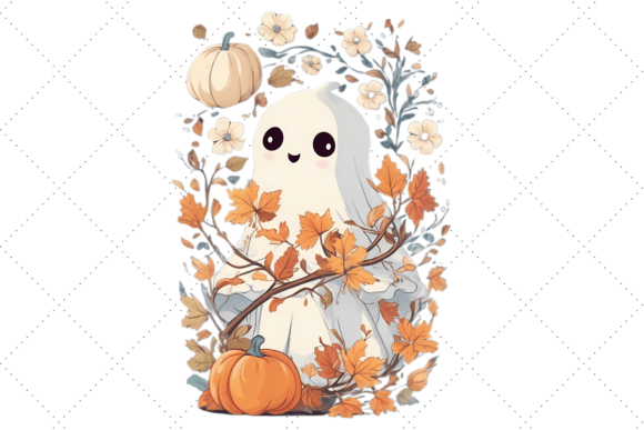 Ghost Pumpkin Floral Halloween PNG Graphic by Design Nait · Creative ...