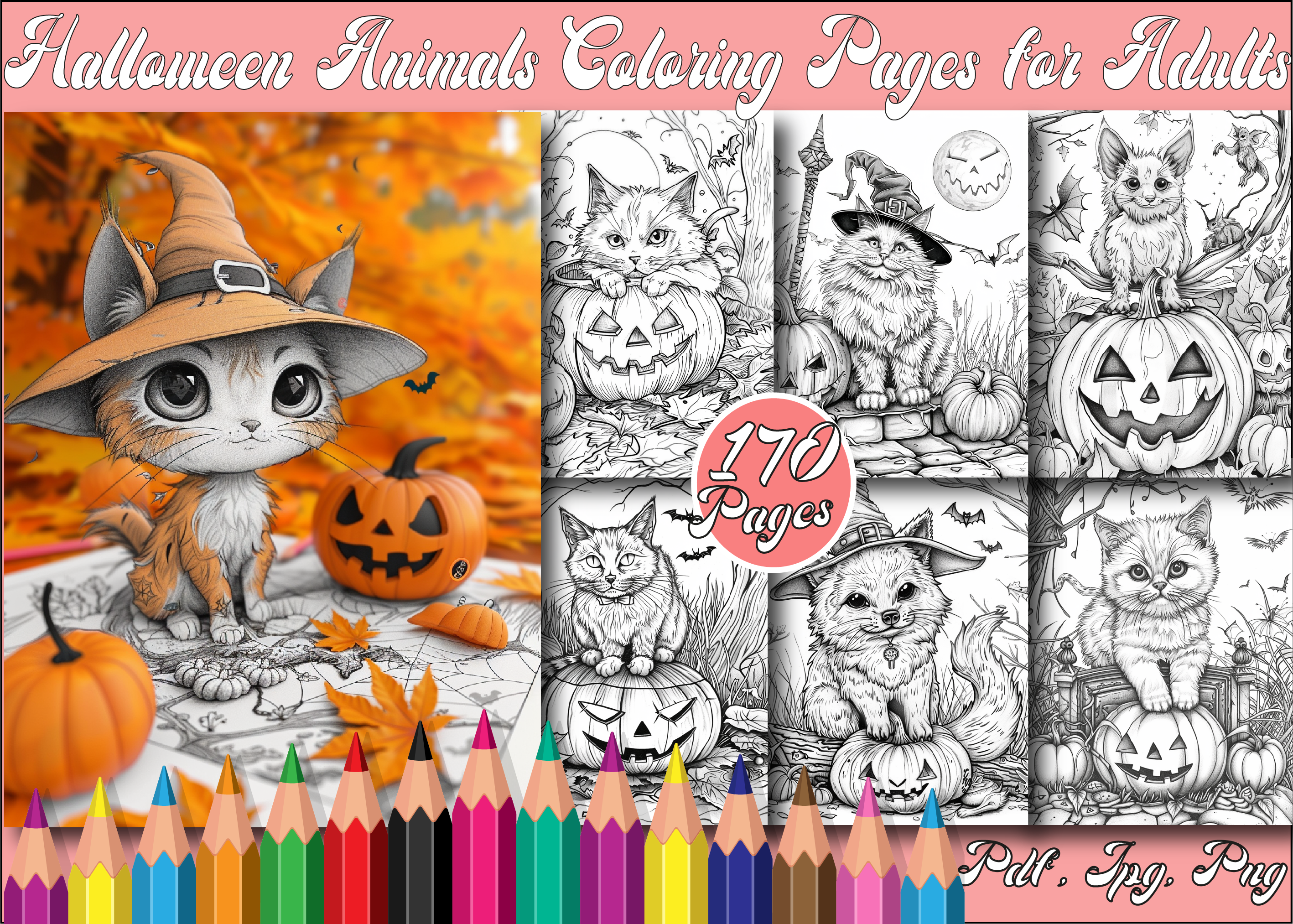 Halloween Animals Coloring Book Graphic by Design Home · Creative Fabrica