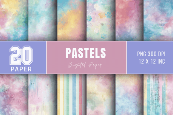 Pastel Digital Paper Bundle Graphic by Regulrcrative · Creative Fabrica