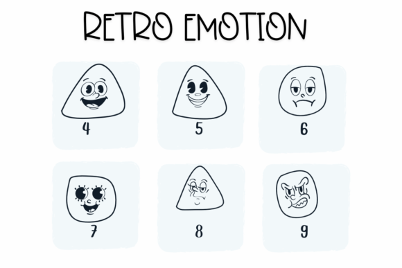 Retro Emotion Font PNG with transparent background - Preview 1