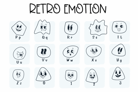 Retro Emotion Font PNG with transparent background - Preview 2