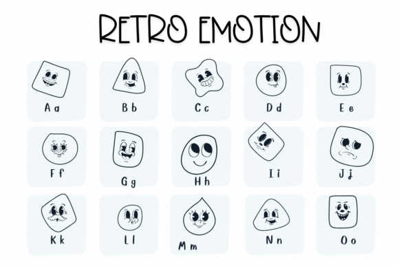 Retro Emotion Font PNG with transparent background - Preview 3