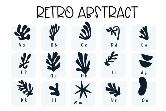 Retro Abstract Font PNG with transparent background - Preview 1