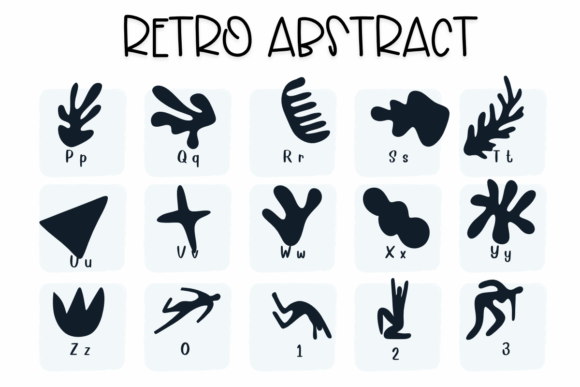 Retro Abstract Font PNG with transparent background - Preview 2