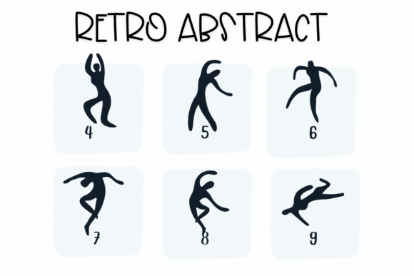 Retro Abstract Font PNG with transparent background - Preview 3