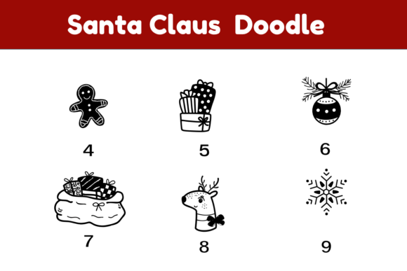 Santa Claus Doodle Font PNG with transparent background - Preview 3