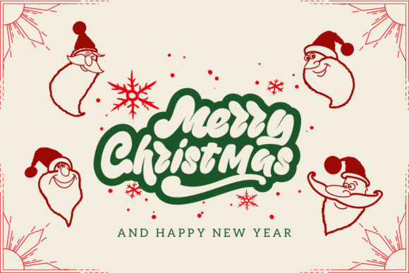 Santa Claus Doodle Font PNG with transparent background - Preview 5