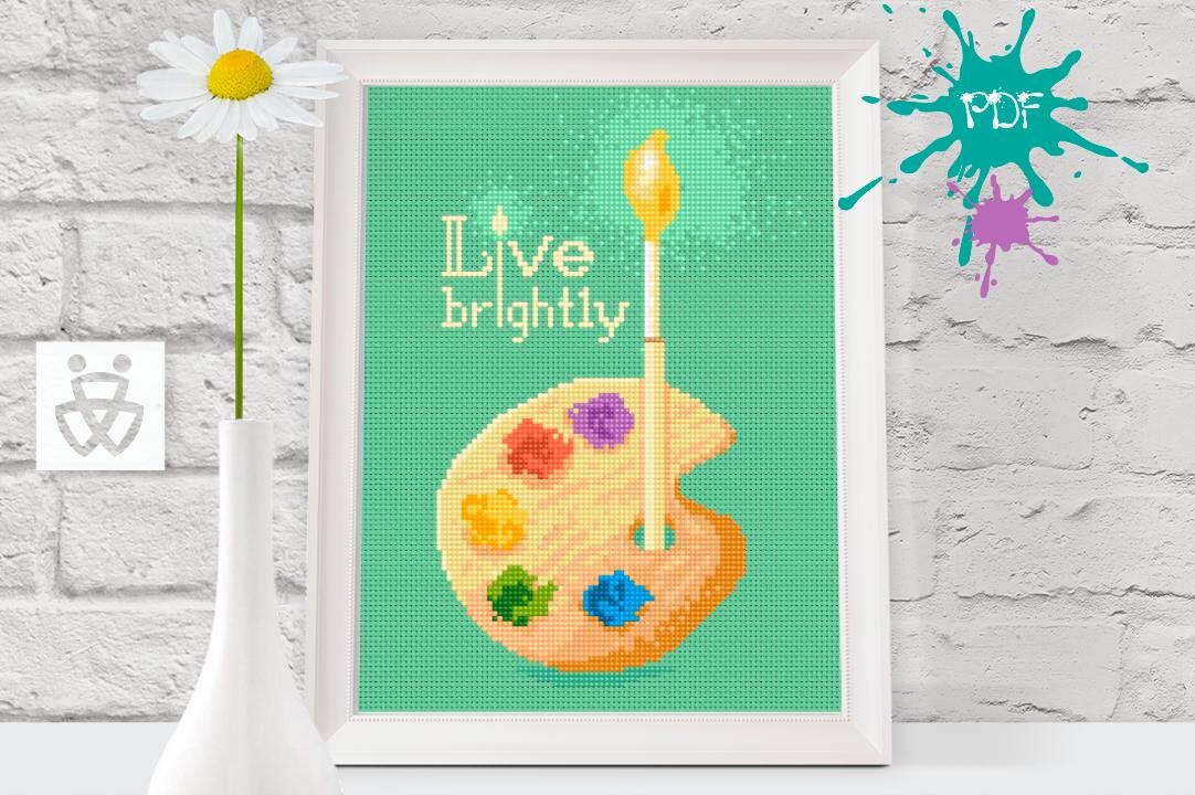 Artists Palette Cross Stitch PatternPDF