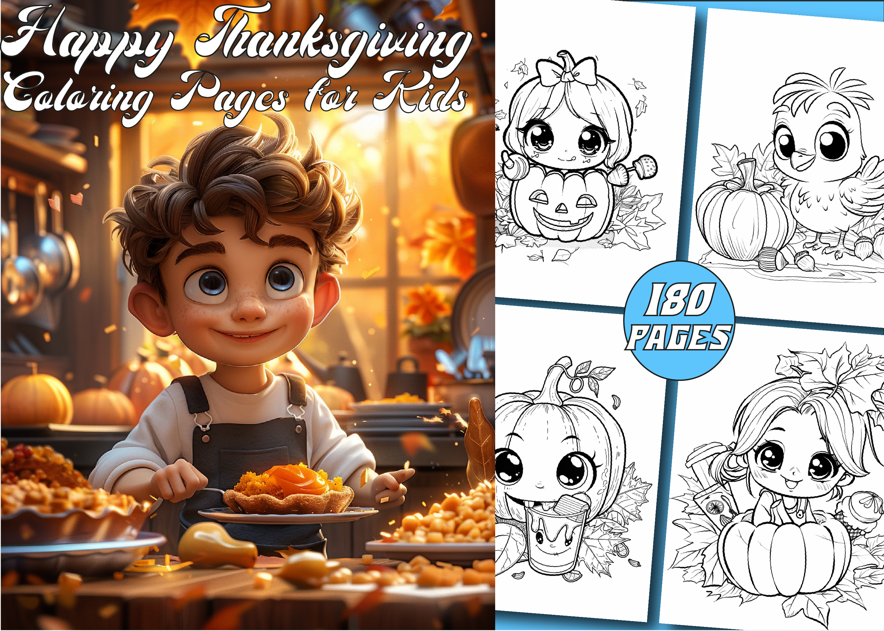 Happy Thanksgiving Coloring Book for Kid