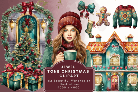 Jewel Tone Christmas Clipart