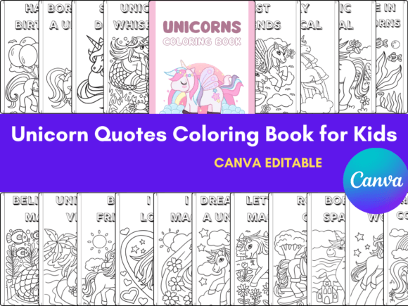 Unicorn Quotes Coloring Pages for Kids