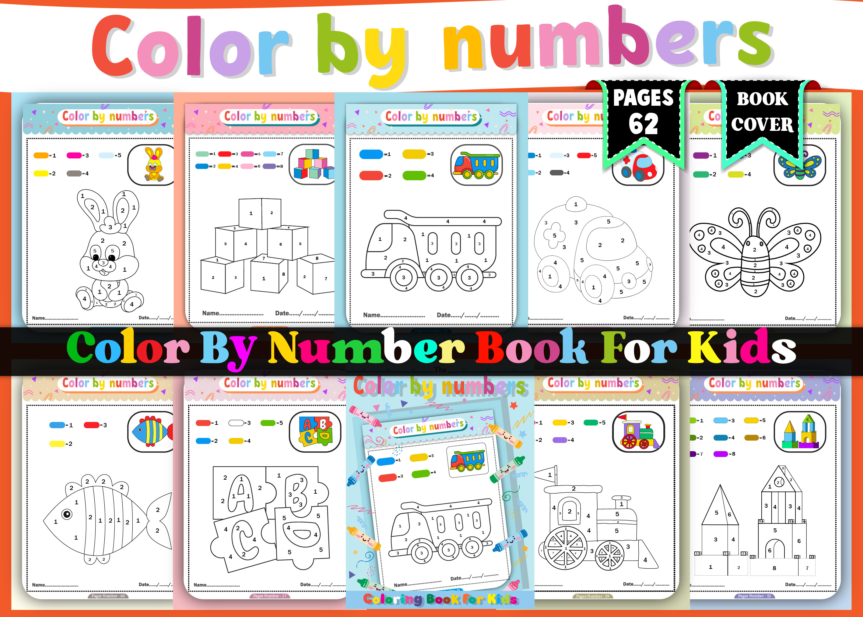 Color by Number Book for Kids