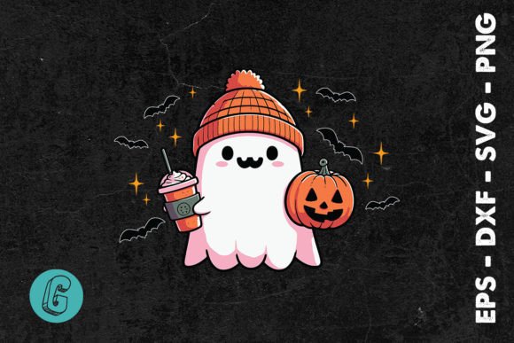 Cute Ghost Haloween Boo Sublimation SVG Graphic Print Templates By Glamour