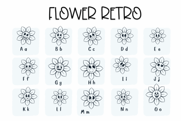 Flower Retro Font - Preview 1