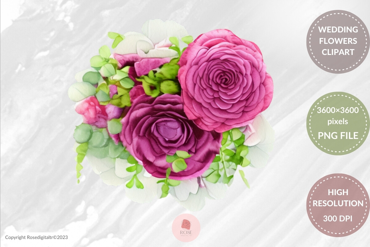 Free Wedding Flowers Clipart Graphic by rosedigitaltr · Creative Fabrica