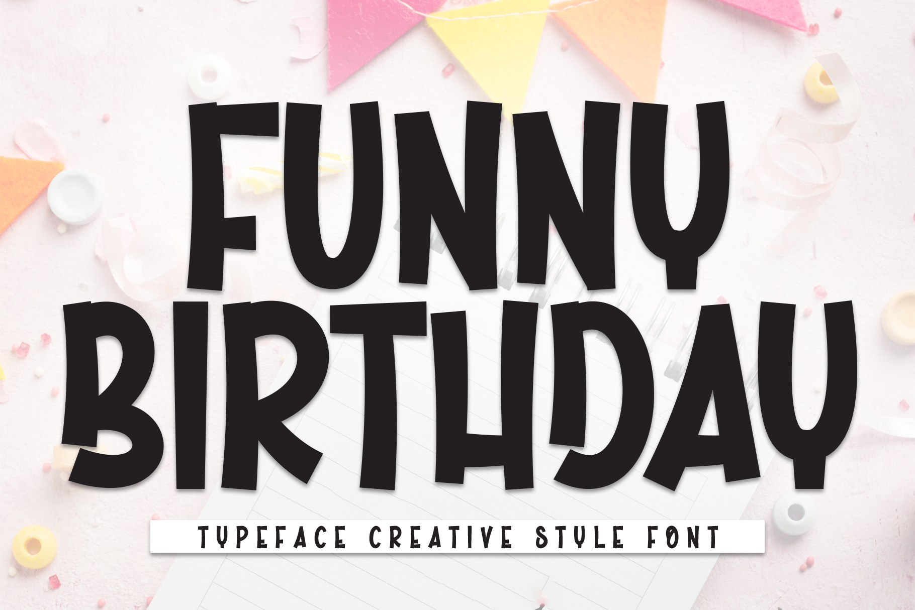 Funny Birthday preview, quirky comic font for humorous birthday cards