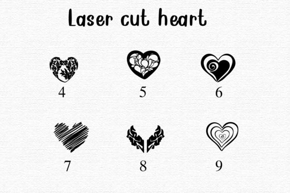 Laser Cut Heart Font PNG with transparent background - Preview 3