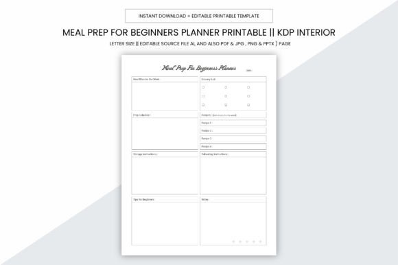 Meal Prep for Beginners Planner