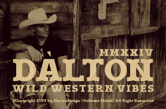 Outlaws Shield Font PNG with transparent background - Preview 4