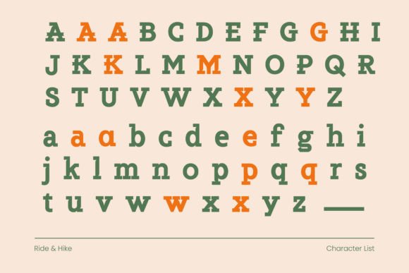 Ride & Hike Font PNG with transparent background - Preview 1