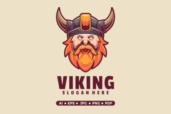 Viking Cartoon Logo Template