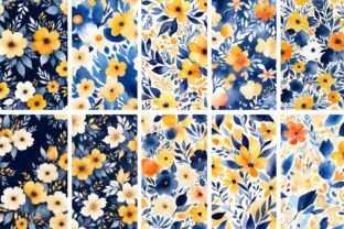 20 Blue and Yellow Floral Patterns Graphic by yaseenbaigart · Creative ...