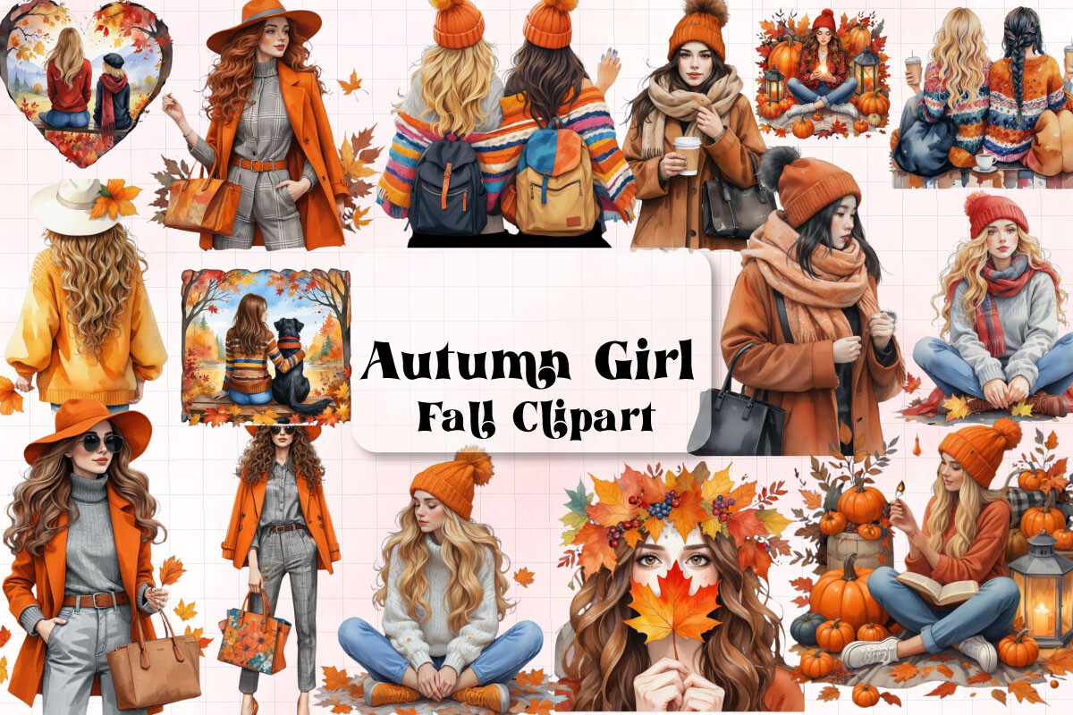 Autumn Girl Fall Sublimation Clipart Graphic by Ak Artwork · Creative ...
