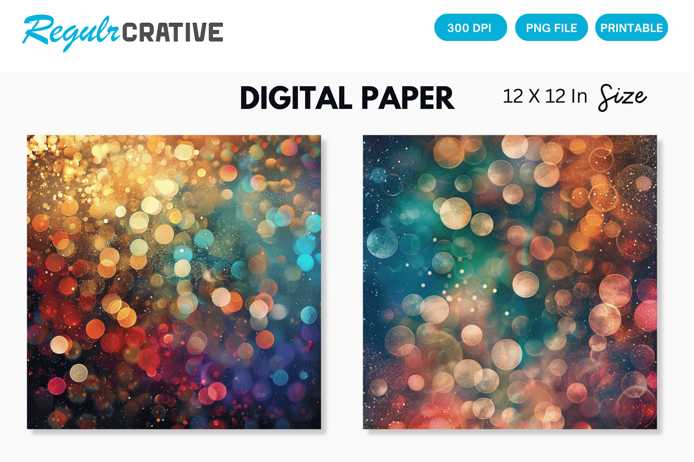 Bokeh Glitter Digital Paper Graphic by Regulrcrative · Creative Fabrica