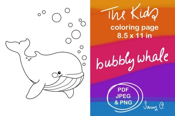 Cute Nursery Whale Sea Animals Coloring