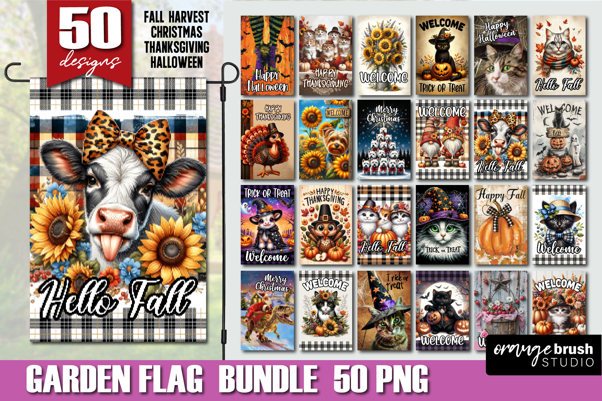 Fall Garden Flag Sublimation Bundle