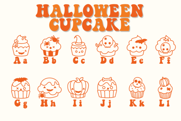 Halloween Cupcake Font PNG with transparent background - Preview 1