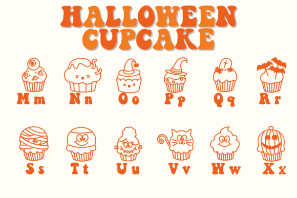 Halloween Cupcake Font PNG with transparent background - Preview 2