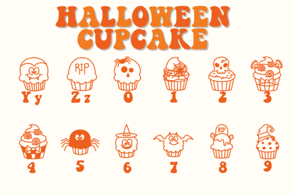 Halloween Cupcake Font PNG with transparent background - Preview 3